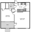 1BR 1BA 662sf